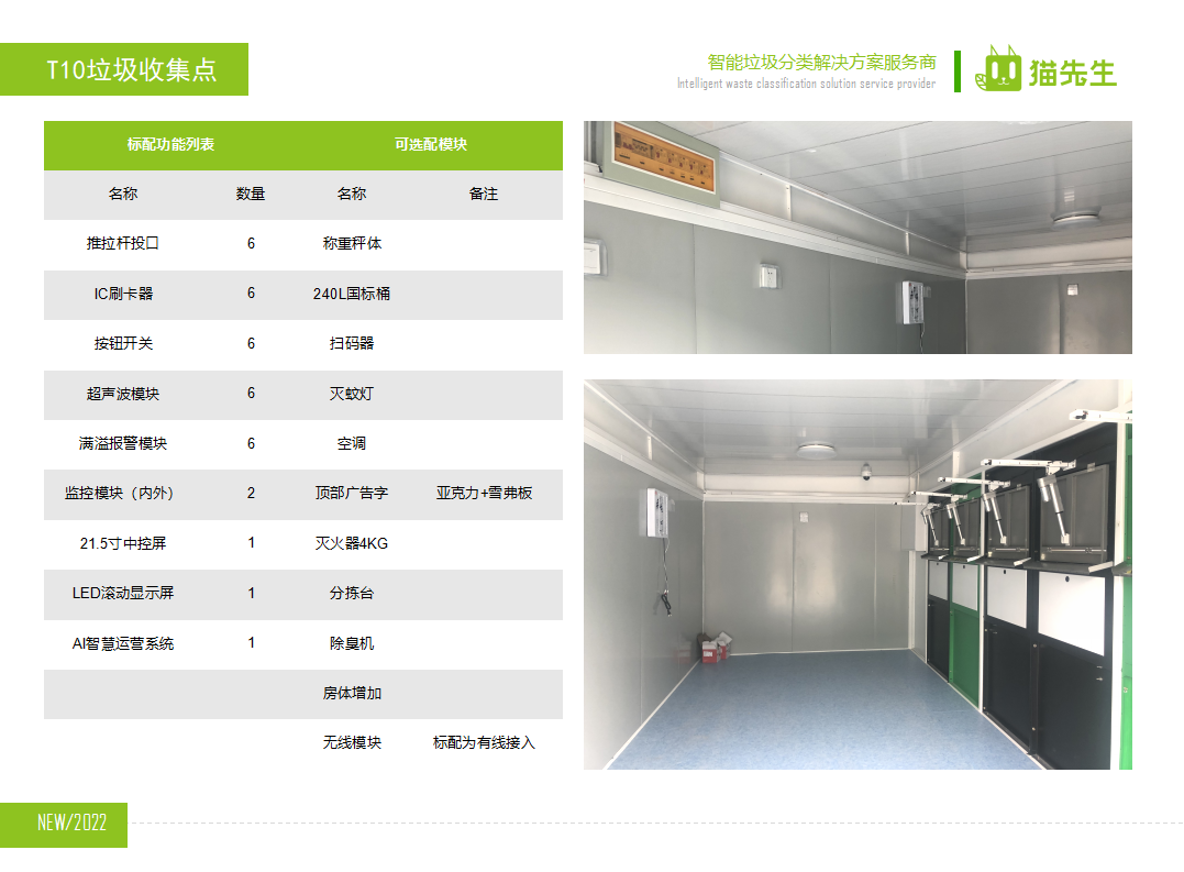 貓先生智能垃圾分類(lèi)房，定時(shí)定點(diǎn)垃圾收集站 ，垃圾房功能配置